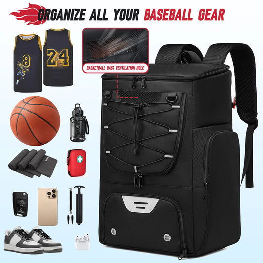 Multi-Sport Training Backpack for Men – Football & Basketball Storage Bag with Shoe Pocket
