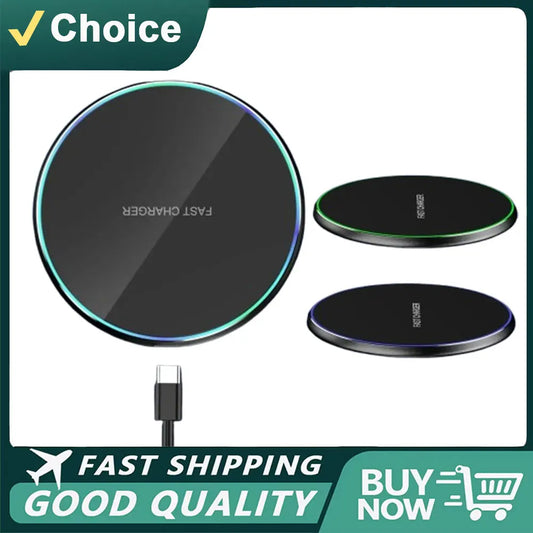 LED Mini Wireless Charging Pad Fast Dock for iPhone Pro Max & Xiaomi Samsung