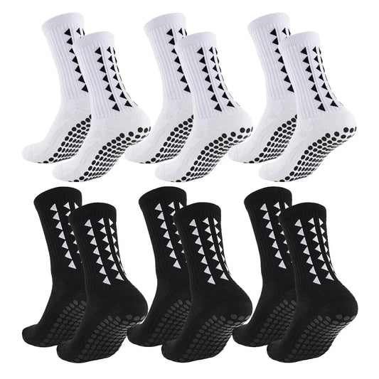 6-Pair Unisex Football Grip Socks – Towel Bottom Athletic Sports Socks