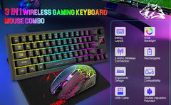 Mambasnake X Ziyou Lang Wireless Rgb Keyboard & Mouse Combo, 64-Key Compact