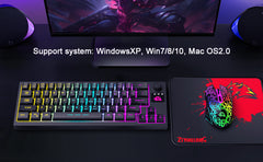 Mambasnake X Ziyou Lang Wireless Rgb Keyboard & Mouse Combo, 64-Key Compact