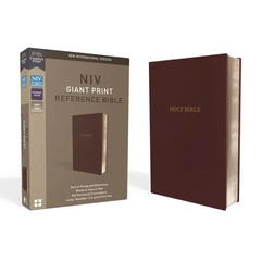 NIV, Reference Bible, Giant Print, Leather-Look, Burgundy, Red Letter Edition, Comfort Print
