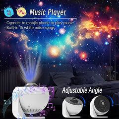 Galaxy Star Projector Night Light – HD Image Disc Planetarium with Bluetooth & Remote
