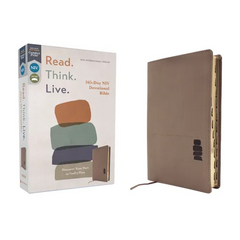 Niv, Read. Think. Live., Leathersoft, Brown, Thumb Indexed, Comfort Print: 365-Day NIV Devotional Bible - Discover Your Part in God's Plan