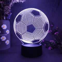 3D Soccer Illusion LED Night Light for Kids’ Room & Gaming Décor