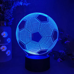 3D Soccer Illusion LED Night Light for Kids’ Room & Gaming Décor