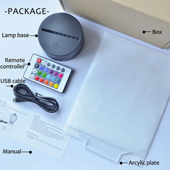 3D Soccer Illusion LED Night Light for Kids’ Room & Gaming Décor