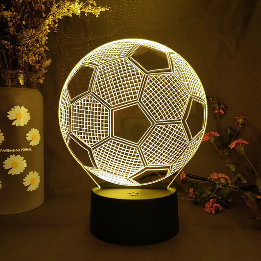 3D Soccer Illusion LED Night Light for Kids’ Room & Gaming Décor