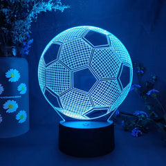 3D Soccer Illusion LED Night Light for Kids’ Room & Gaming Décor
