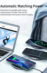 Essager 15W Fast Qi Wireless Charger – Compatible with iPhone, AirPods & Androids
