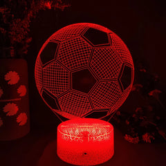 3D Soccer Illusion LED Night Light for Kids’ Room & Gaming Décor