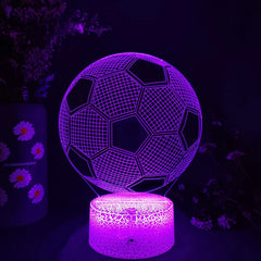 3D Soccer Illusion LED Night Light for Kids’ Room & Gaming Décor
