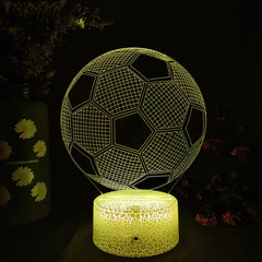 3D Soccer Illusion LED Night Light for Kids’ Room & Gaming Décor