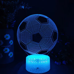 3D Soccer Illusion LED Night Light for Kids’ Room & Gaming Décor