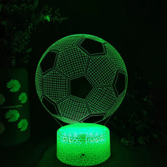 3D Soccer Illusion LED Night Light for Kids’ Room & Gaming Décor
