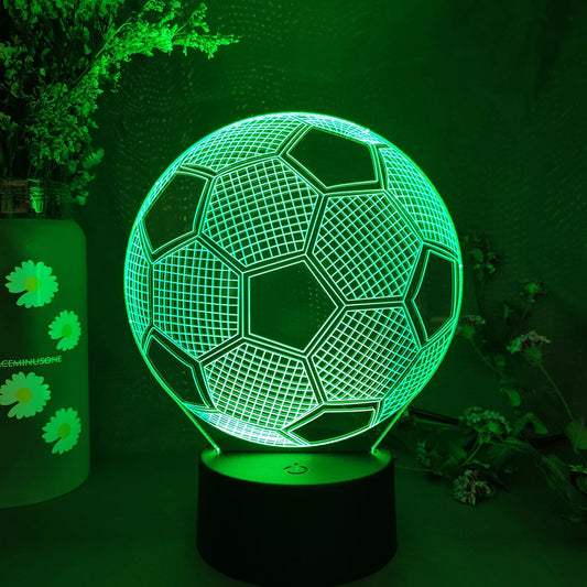 3D Soccer Illusion LED Night Light for Kids’ Room & Gaming Décor
