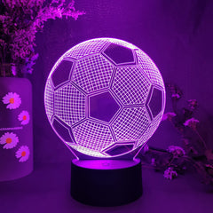 3D Soccer Illusion LED Night Light for Kids’ Room & Gaming Décor