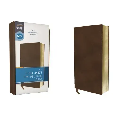 Niv, Pocket Thinline Bible, Leathersoft, Brown, Red Letter, Comfort Print
