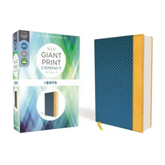 Niv, Giant Print Compact Bible for Boys, Leathersoft, Blue, Red Letter Edition, Comfort Print