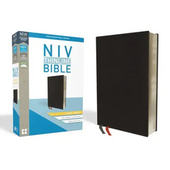 NIV, Thinline Bible, Giant Print, Bonded Leather, Black, Indexed, Red Letter Edition