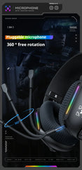 ONIKUMA GT808 Gaming Headset with Bendable Mic, Soft Pads, Immersive Sound