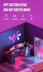 RGB Smart Hexagon Wall Light – App-Controlled Music Sync Ambient Lamp