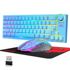 Mambasnake X Ziyou Lang Wireless Rgb Keyboard & Mouse Combo, 64-Key Compact