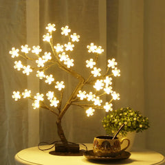 Cherry Blossom Bonsai Tree Lamp – USB Powered LED Tabletop Decorative Light