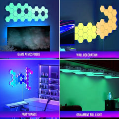 RGB Smart Hexagon Wall Light – App-Controlled Music Sync Ambient Lamp