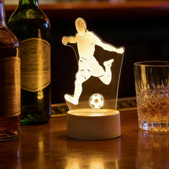 LED 3D Football Table Lamp USB Plug Bedside Night Light Sports Gift Decor