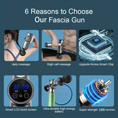 Portable Fascia Massage Gun – Deep Muscle Vibration for Neck, Back & Body Recovery
