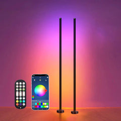 Modern Smart LED Corner Floor Lamp, RGB Music Sync, Timer & App Control