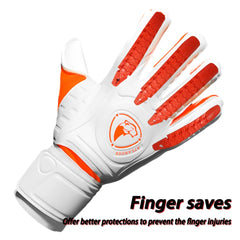 Soccer Goalie Gloves with Finger Protection, Non-Slip Latex Grip (Size 5/6/7/8/9/10 )