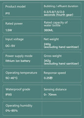 380ML Touchless Automatic Soap Dispenser, IPX5 Waterproof, 4-Level Foam Control