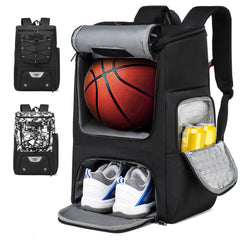 Multi-Sport Training Backpack for Men – Football & Basketball Storage Bag with Shoe Pocket