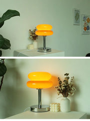 Macaron Glass Bedside Lamp with 3-Color Dimming, Eye-Care Night Light Decor