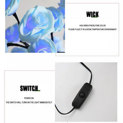 24 LED Rose Tree USB Table Lamp Fairy Flower Night Light Home Decor Gift