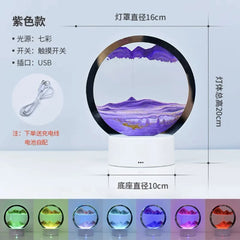 LED 16-Color 3D Sandscape Lamp RGB Hourglass Moving Sand Art Night Light