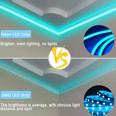 USB 5V RGB Silicone Neon Rope Light with Tuya App & Remote Control