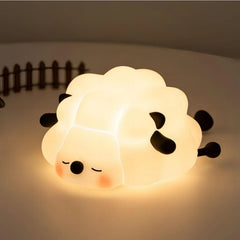 Cute Silicone Fox & Rabbit Touch Night Lamp, Dimmable & Rechargeable