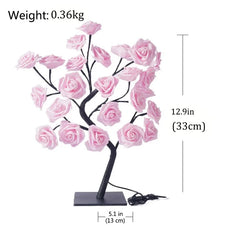 24 LED Rose Tree USB Table Lamp Fairy Flower Night Light Home Decor Gift