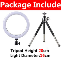 Portable 10-Inch LED Ring Light Kit with Tripod for Live Video & Photo Studio