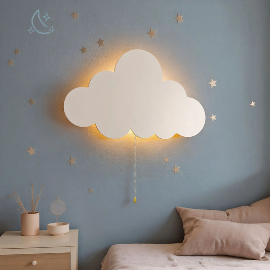 Cloud Light Floating Wall Lamp for Nursery & Kids Rooms, Battery Powered