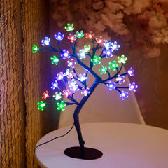 Cherry Blossom Bonsai Tree Lamp – USB Powered LED Tabletop Decorative Light