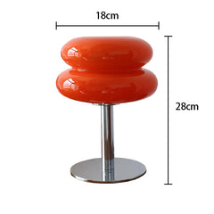Macaron Glass Bedside Lamp with 3-Color Dimming, Eye-Care Night Light Decor