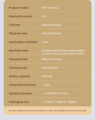 Air P47 TWS Bluetooth Stereo Headphones Wireless Earphones for Android & iOS