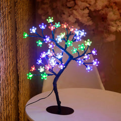 Cherry Blossom Bonsai Tree Lamp – USB Powered LED Tabletop Decorative Light