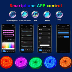 USB 5V RGB Silicone Neon Rope Light with Tuya App & Remote Control