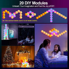 Intelligent RGB Hexagonal Wall Lamp – DIY Modular LED Light with Music Rhythm Control