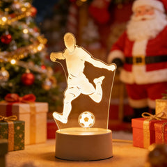 LED 3D Football Table Lamp USB Plug Bedside Night Light Sports Gift Decor